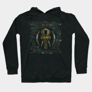 Abalone Shell Egyptian Ankh Cross Hoodie